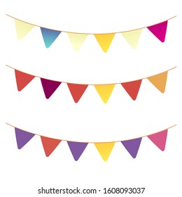 Party Background with Flags Vector Illustration.