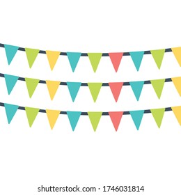 Party Background with Flags Vector Illustration.
