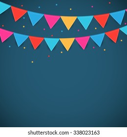 Party Background with Flags Vector Illustration. EPS10