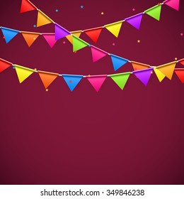 Party Background with Flags Vector Illustration. EPS10