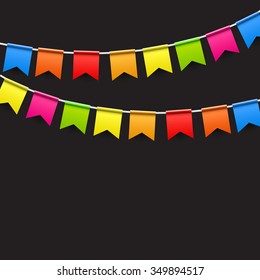 Party Background with Flags Vector Illustration. EPS10