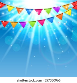 Party Background with Flags Vector Illustration. EPS10
