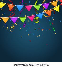 Party Background with Flags Vector Illustration. EPS10