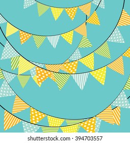 Party Background with Flags Vector Illustration can be used for wallpaper, cover fills, web page background, surface textures. Vector linen texture. EPS 10