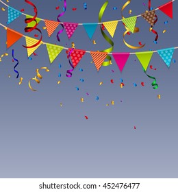 Party Background with Flags Vector Illustration. EPS10