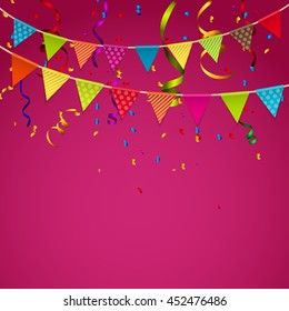 Party Background with Flags Vector Illustration. EPS10