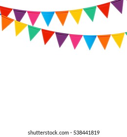 Party Background with Flags Vector Illustration. EPS 10