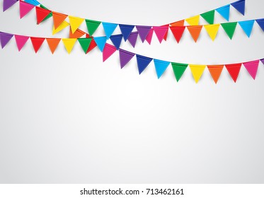 Party Background with Flags Vector Illustration. EPS 10