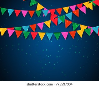 Party Background with Flags Vector Illustration. EPS 10