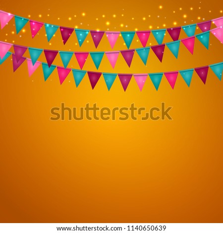 Party Background with Flags Vector Illustration. EPS10