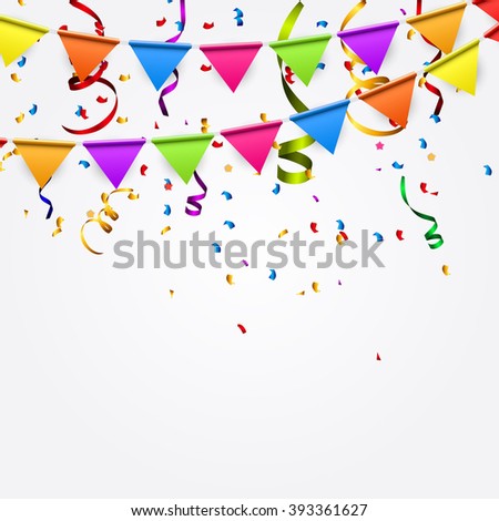 Party Background with Flags Vector Illustration. EPS10