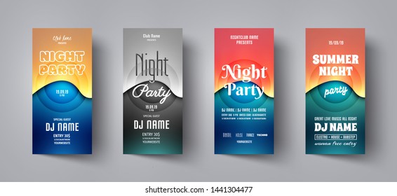 Party background. Flyer or poster template layout for musical night party.Modern abstract background.Banner or brochure design for night disco club,dance concert,entertainment,show.Vector illustration