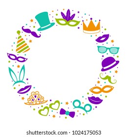 Party background with funny elements and copyspace. Vector.