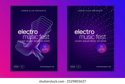 Party Background. Green Night Club Magazine. Soundwave Beat Invitation. Blue Discotheque Poster. Concert Cover. Music Banner. Edm Electro Template. Violet Party Background