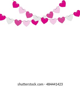 Party Background with Heart Shaped Flags Vector Illustration. EPS10