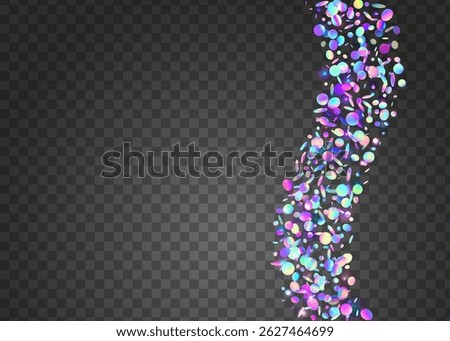 Party Background. Hologram Tinsel. Digital Design. Iridescent Glitter. Laser Pattern. 3d Birthday Cristals. Cristal Ribbon. Purple Happy Serpentine. Blue Party Background