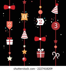 Party background pattern on black background . Vector card, banner and background