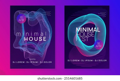 Party Background. Pink Edm Design. Discotheque Poster. Electro Invite. Nightclub Disco Illustration. Night Club Concert Graphic. Violet Fest Event. Blue Party Background