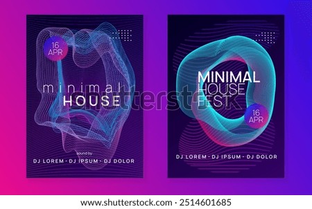 Party Background. Pink Edm Design. Discotheque Poster. Electro Invite. Nightclub Disco Illustration. Night Club Concert Graphic. Violet Fest Event. Blue Party Background