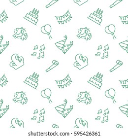 Party background seamless pattern green