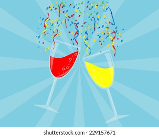 Party Background with Wine Glass Vector