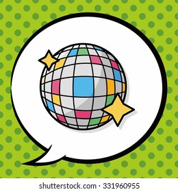 party ball doodle, speech bubble