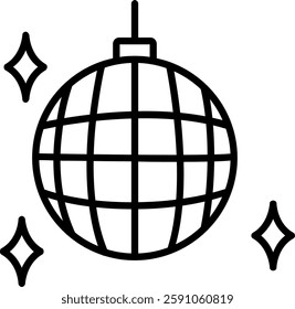 Party Ball Line Vector Icon Design