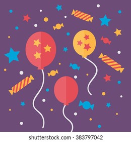 baile de fiesta con confeti En diseño plano