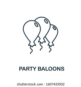 Party Ballons icon from party collection. Simple line element Party Ballons symbol for templates, web design and infographics