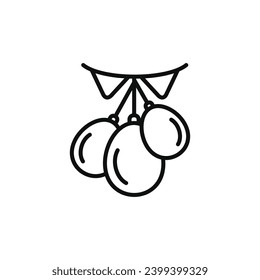 Party balloon line icon isolated on white background