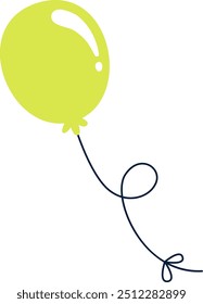 Party Balloon On Rope Vector Illustration