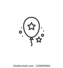 Party Balloon outline icon. linear style sign for mobile concept and web design. Decoration balloon with star simple line vector icon. Symbol, logo illustration. Pixel perfect vector graphics