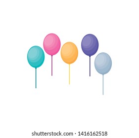 party balloons air floating vector ilustration