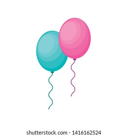 party balloons air floating vector ilustration