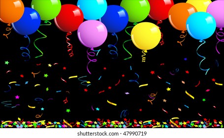 Fondo de globos de partido. Esta imagen es una ilustración vectorial y se puede escalar a cualquier tamaño sin pérdida de resolución