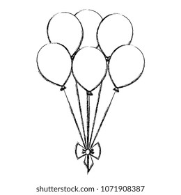 party balloons with bow celebration
