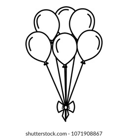 party balloons with bow celebration