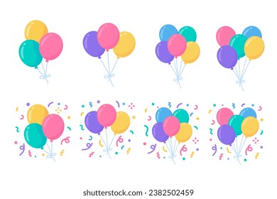 Party balloons. colorful balloons For decorating birthday parties. Vector Illustration.