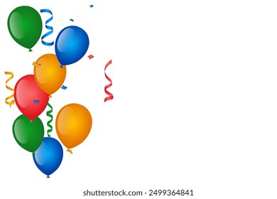 party balloons full colour with confetti vector free