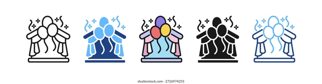 Party Balloons Icon Multiple Vector Illustration