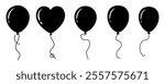 Party balloons icon silhouette set vector.