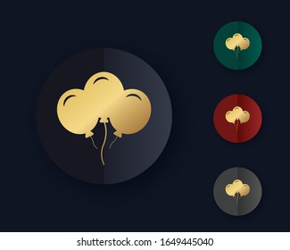 Icono de globos de partido vectorial, signo plano relleno