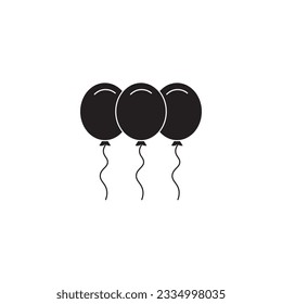 Party balloons icon vector, filled flat sign, solid pictogram isolated on white. Symbol, logo illustration. Pixel perfect icon editable stroke, sign, symbol outline line button isolated on white