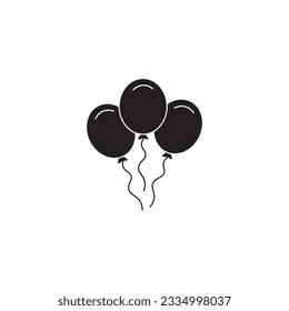 Party balloons icon vector, filled flat sign, solid pictogram isolated on white. Symbol, logo illustration. Pixel perfect icon editable stroke, sign, symbol outline line button isolated on white
