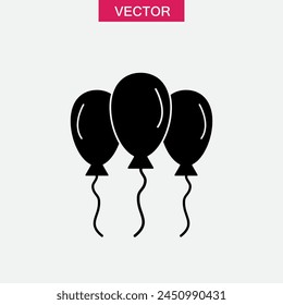 Party balloons icon vector, filled flat vecor balloons illustration for web and app..eps