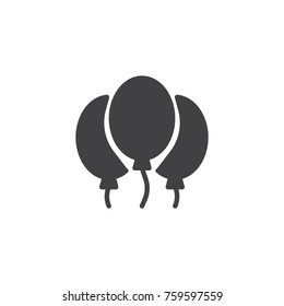Party balloons icon vector, filled flat sign, solid pictogram isolated on white. Symbol, logo illustration
