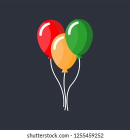 Party balloons icon. Balloons vector illustration. 