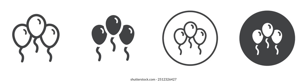 Party balloons icon Vector logo outline