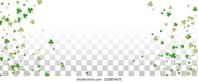 Party balloons illustration Clover leaves decorated transparent background of St Patrick's Day. Poster or banner design. 