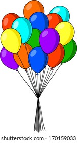 Party balloons illustration, sketch style.